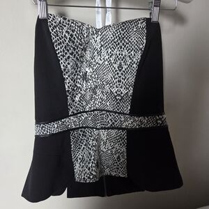 VTG GUESS Corsetted Tube Top / Strapless Bandeau - Black & White - Y2K Rare Top